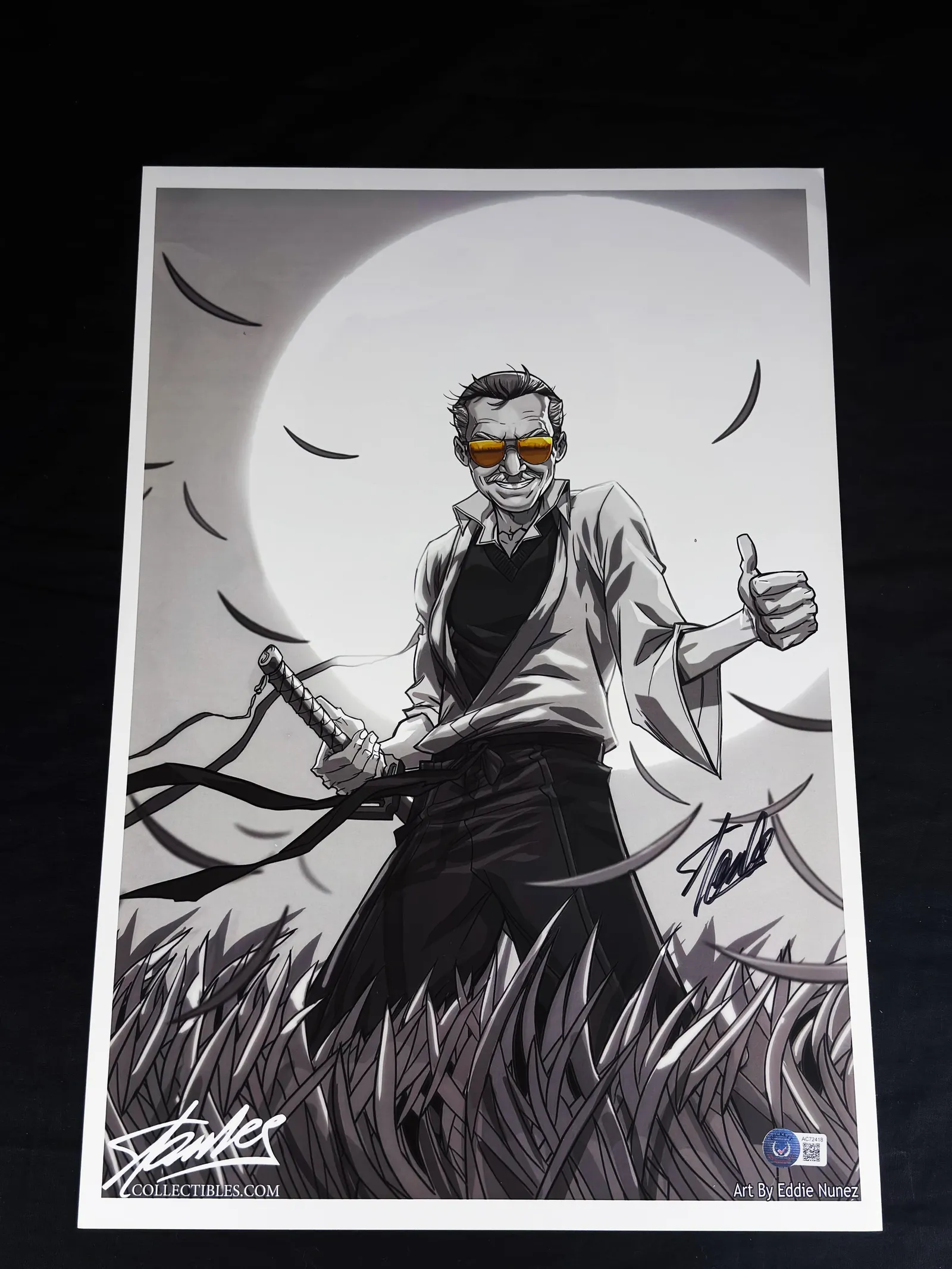 Stan Lee – arte colecionável autografada, Stan Lee