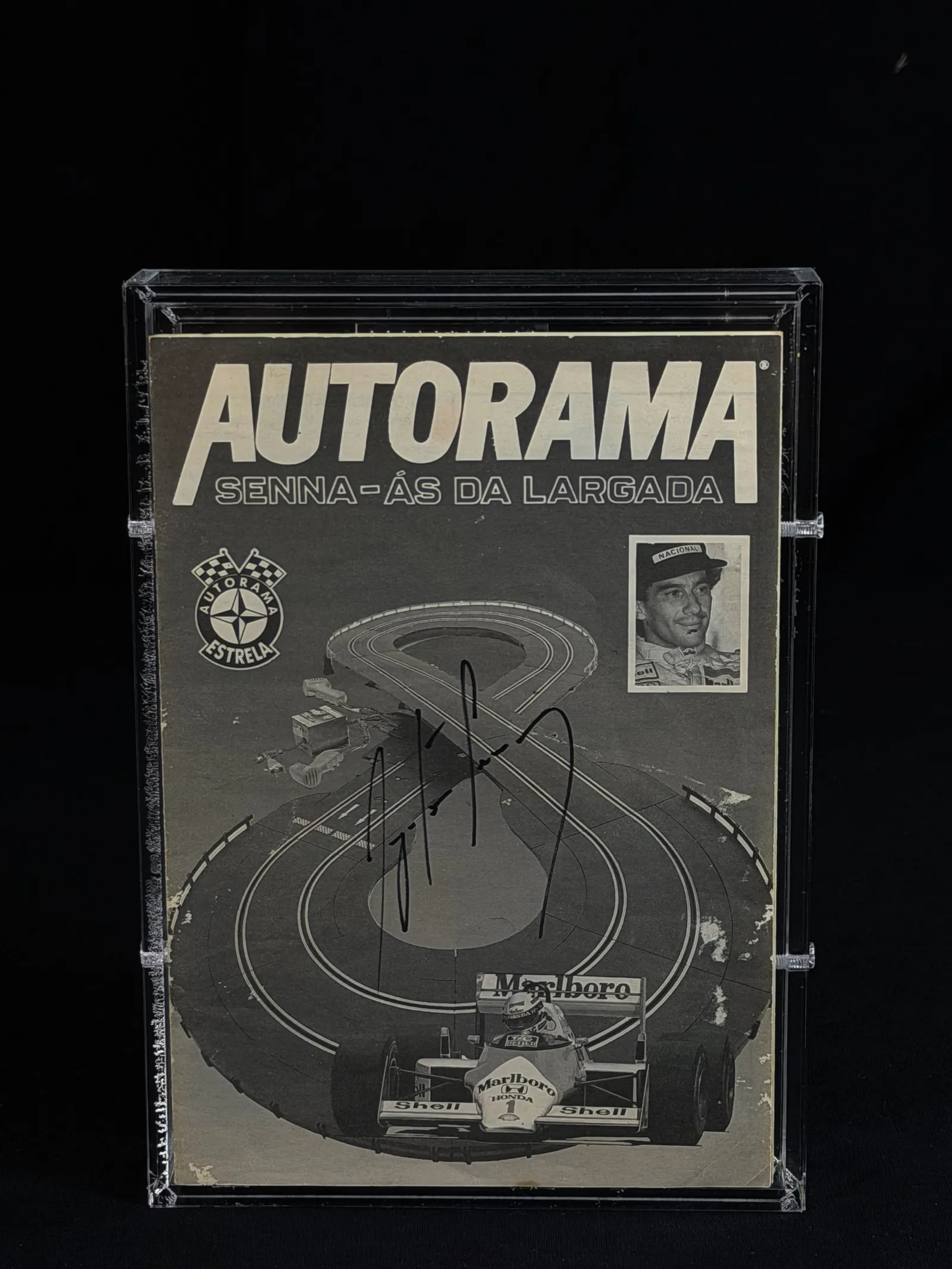 Ayrton Senna autógrafo – autorama "Ás da Largada" da Estrela anos 80, Ayrton Senna