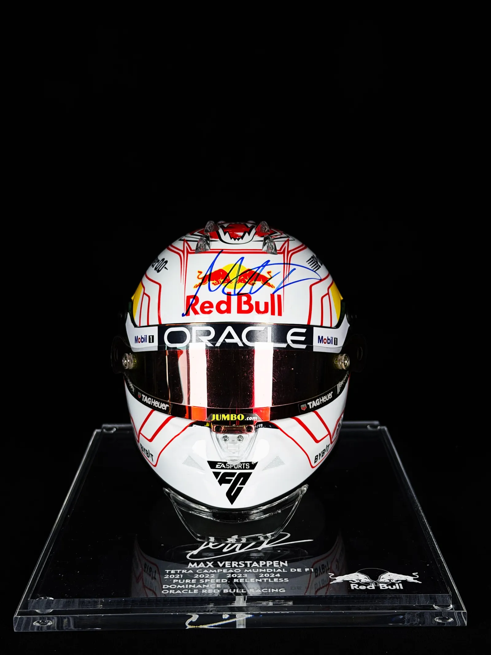 Max Verstappen autógrafo – mini capacete, Max Verstappen