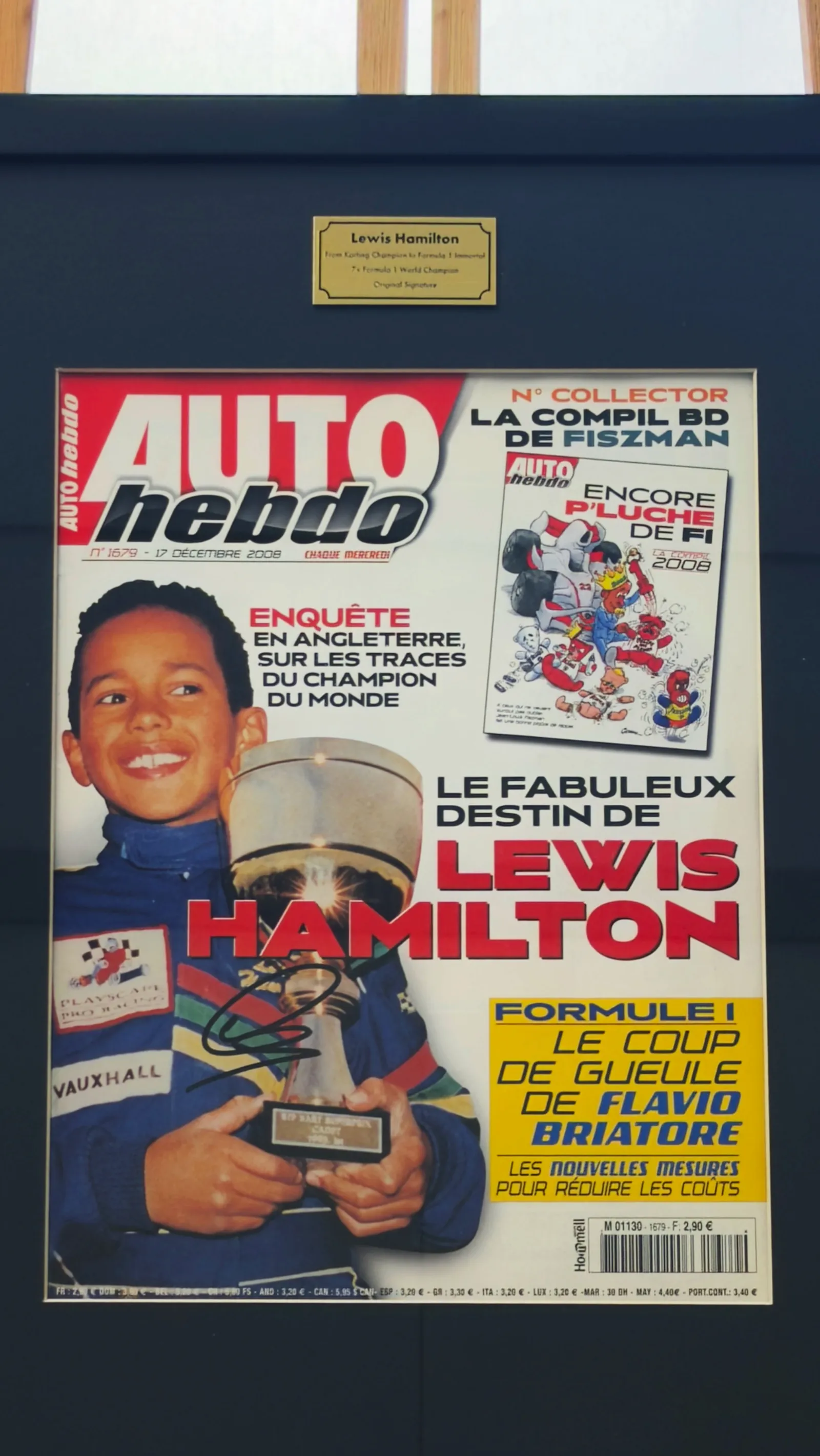 Lewis Hamilton autógrafo – Revista Auto Hebdo 2008, Lewis Hamilton