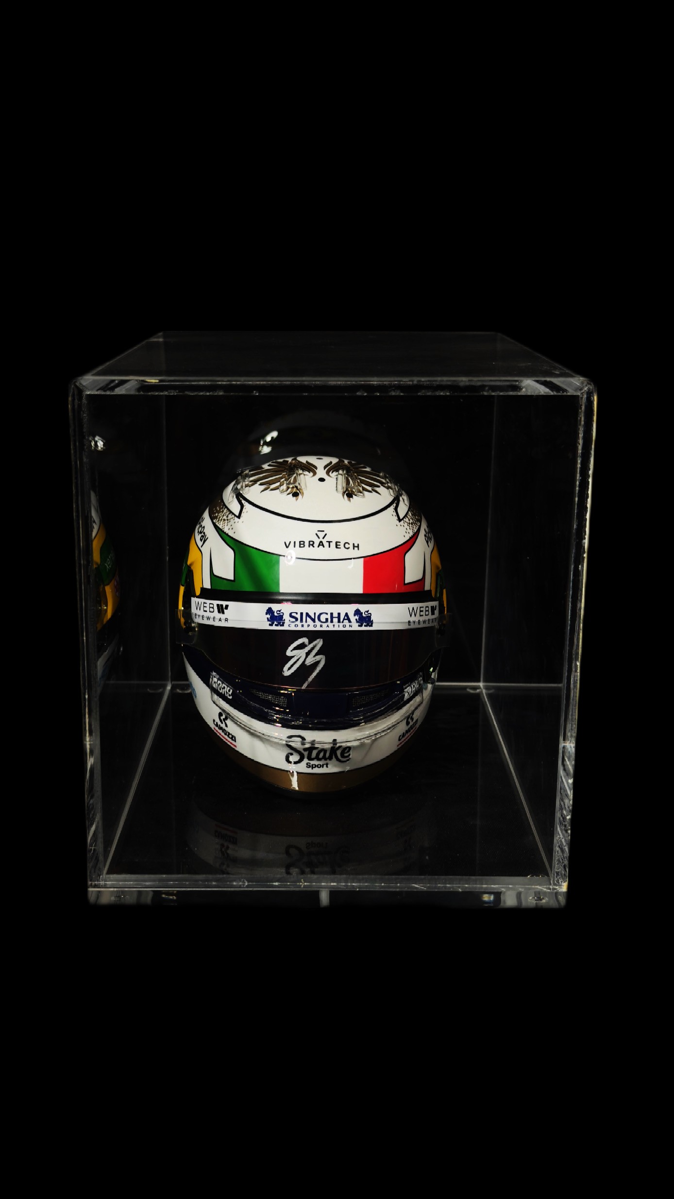 Gabriel Bortoleto autógrafo – mini capacete, Gabriel Bortoleto