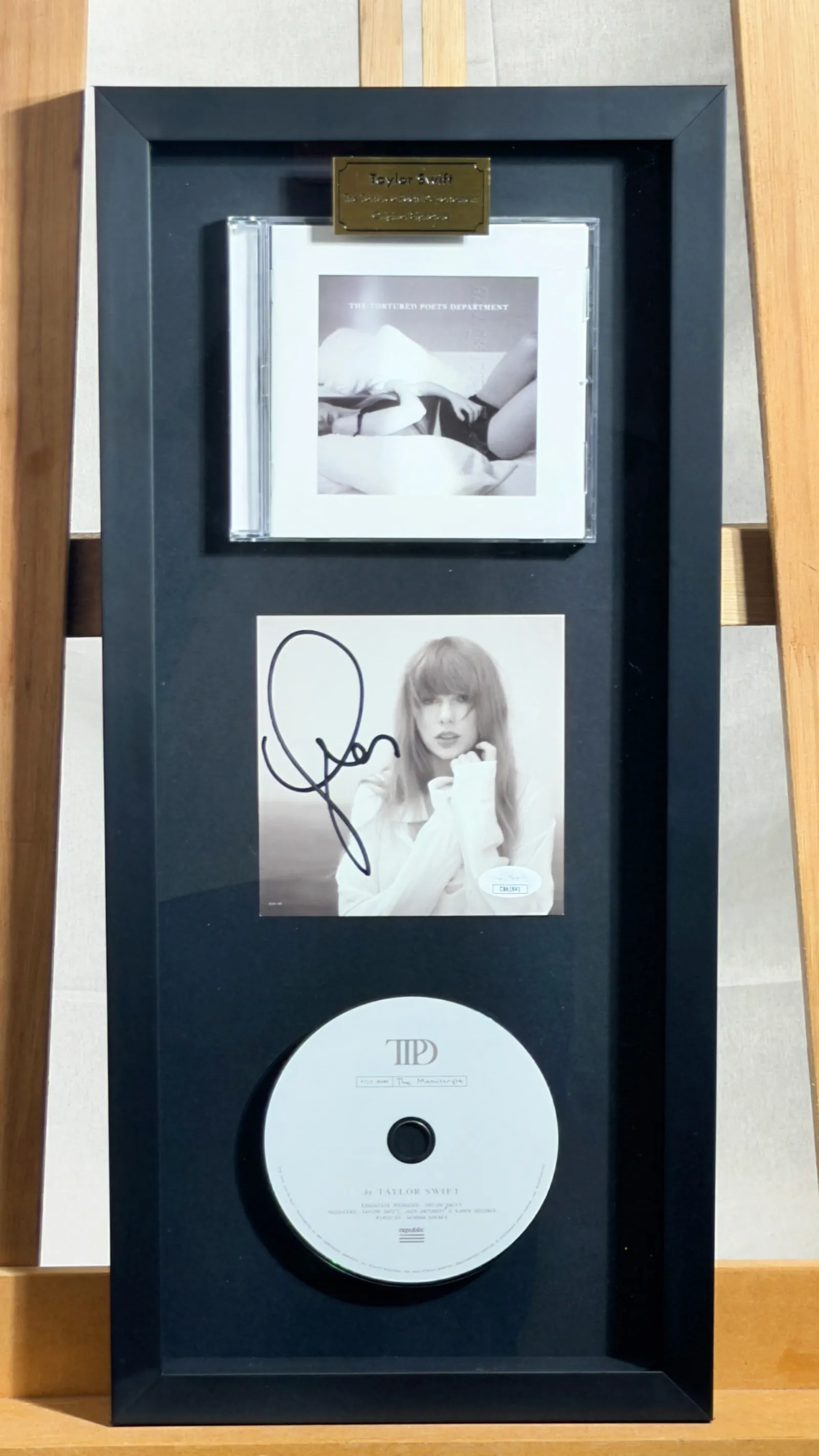 Taylor Swift autógrafo – Quadro The Tortured Poets Department, Taylor Swift