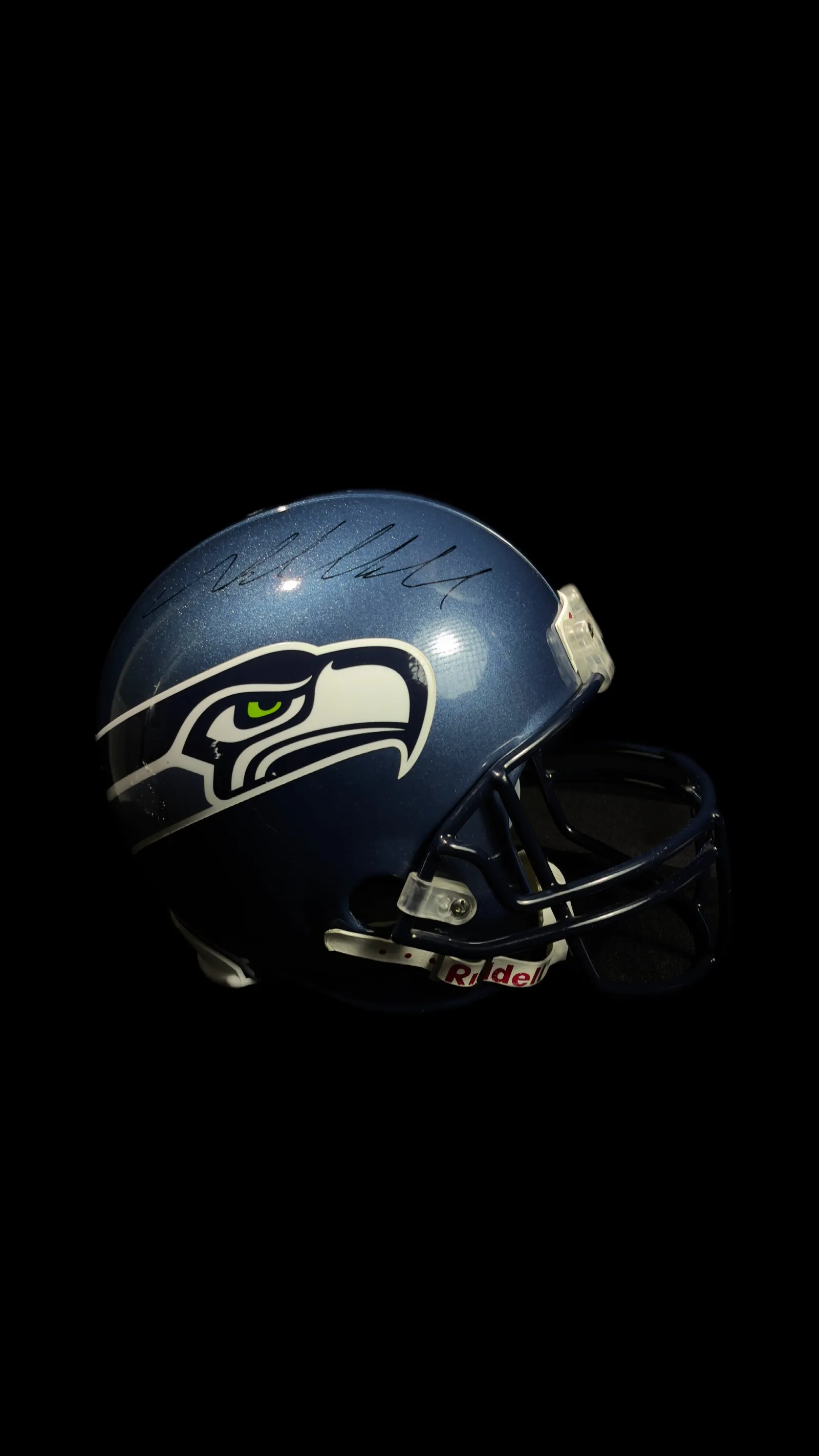 Mike Macdonald autógrafo – Seattle Seahawks helmet, Mike Macdonald