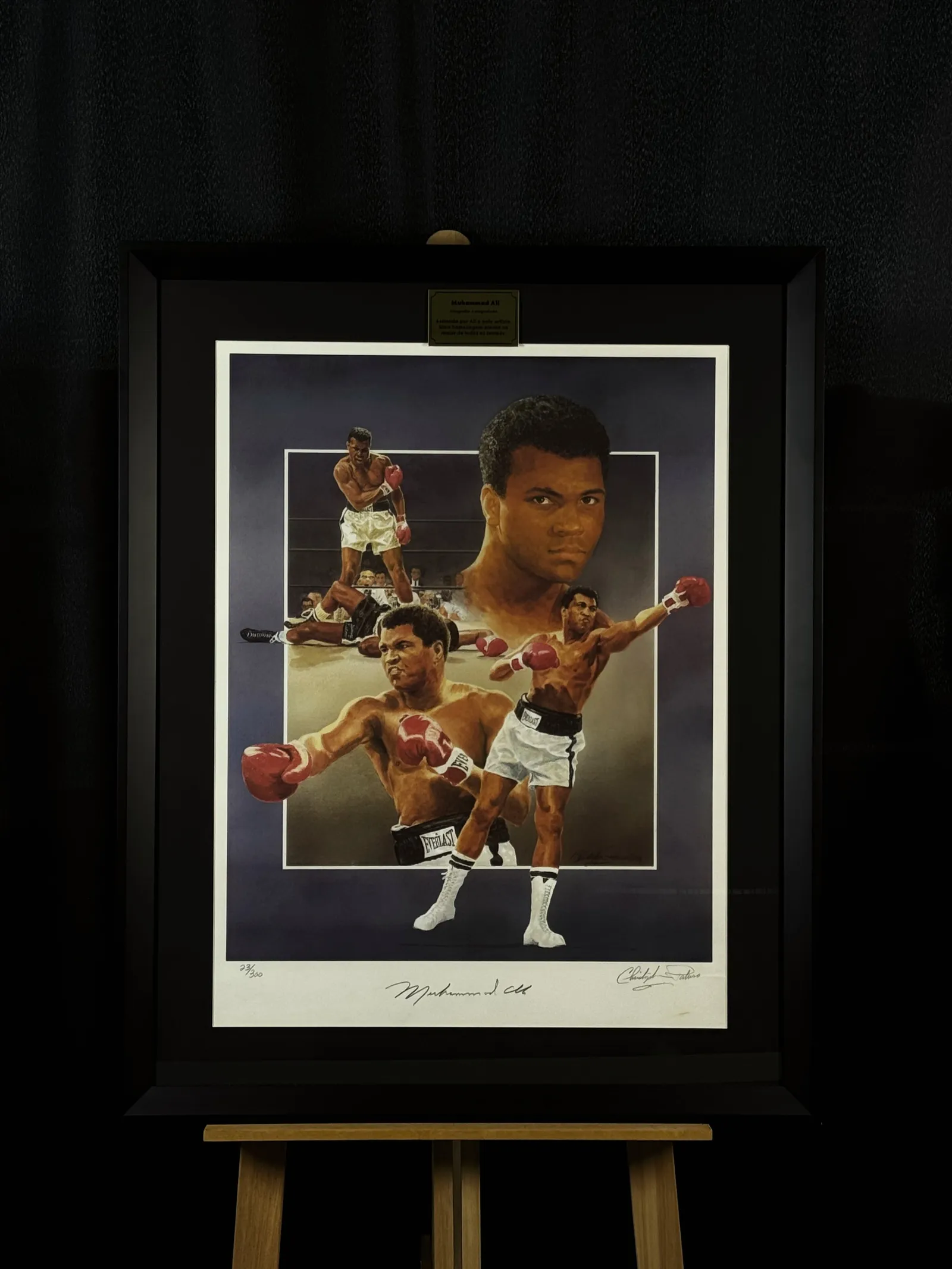 Muhammad Ali autógrafo – litografia emoldurada, Muhammad Ali