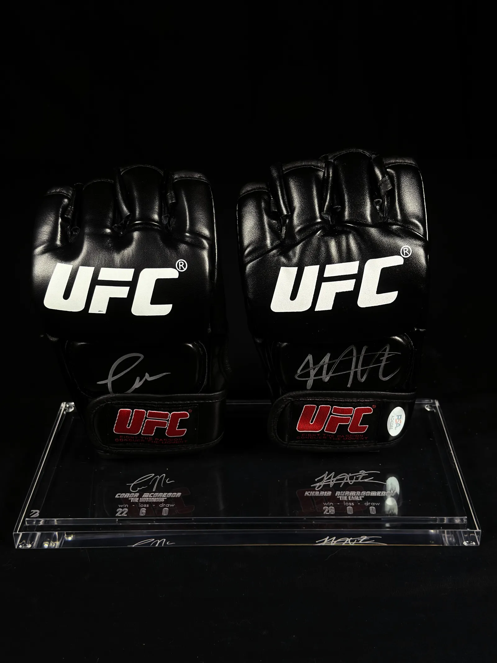 Conor McGregor & Khabib Nurmagomedov autógrafos – luvas UFC, Conor McGregor e Khabib Nurmagomedov