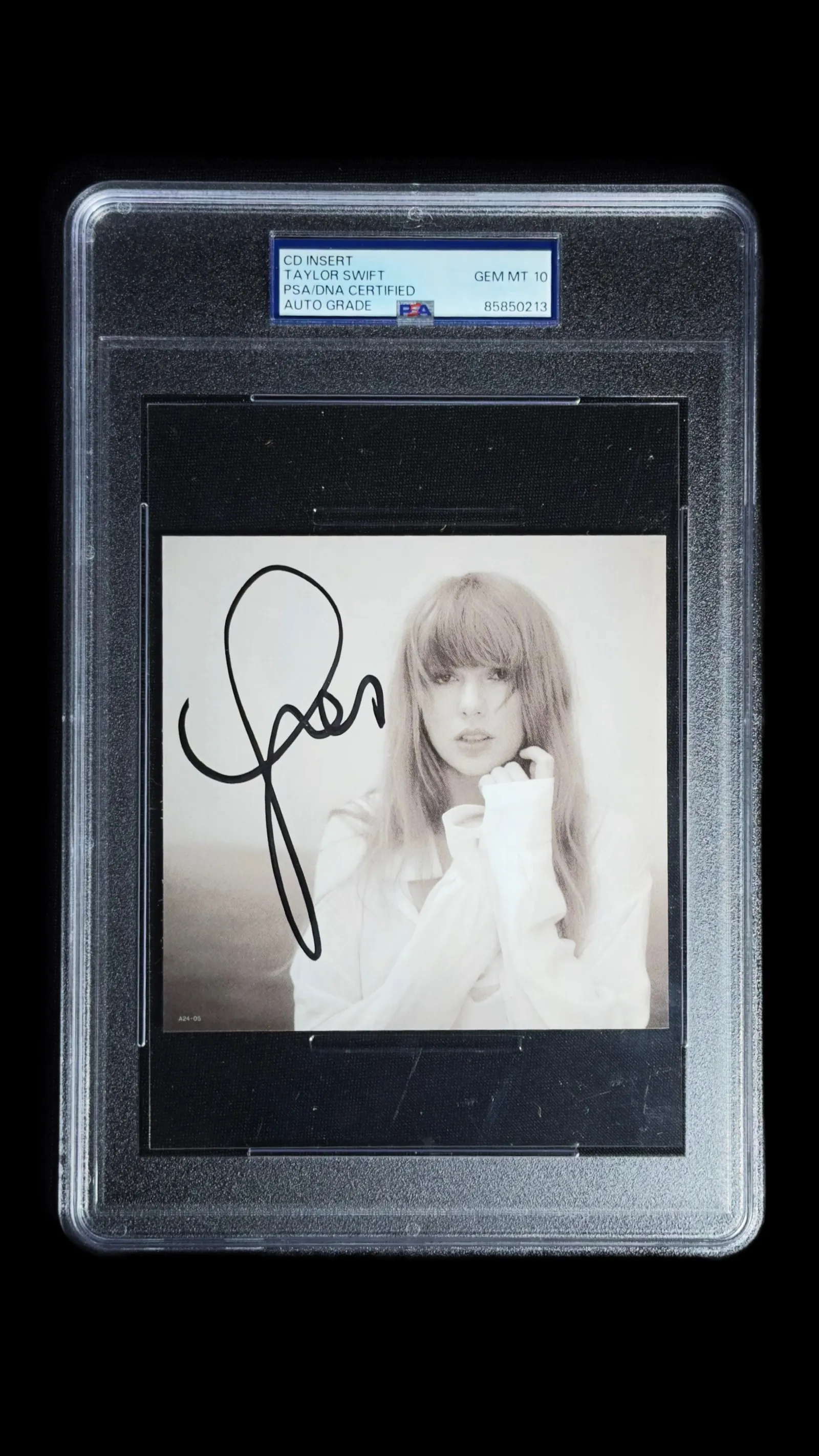 Taylor Swift autógrafo – CD Insert PSA/DNA 10, Taylor Swift