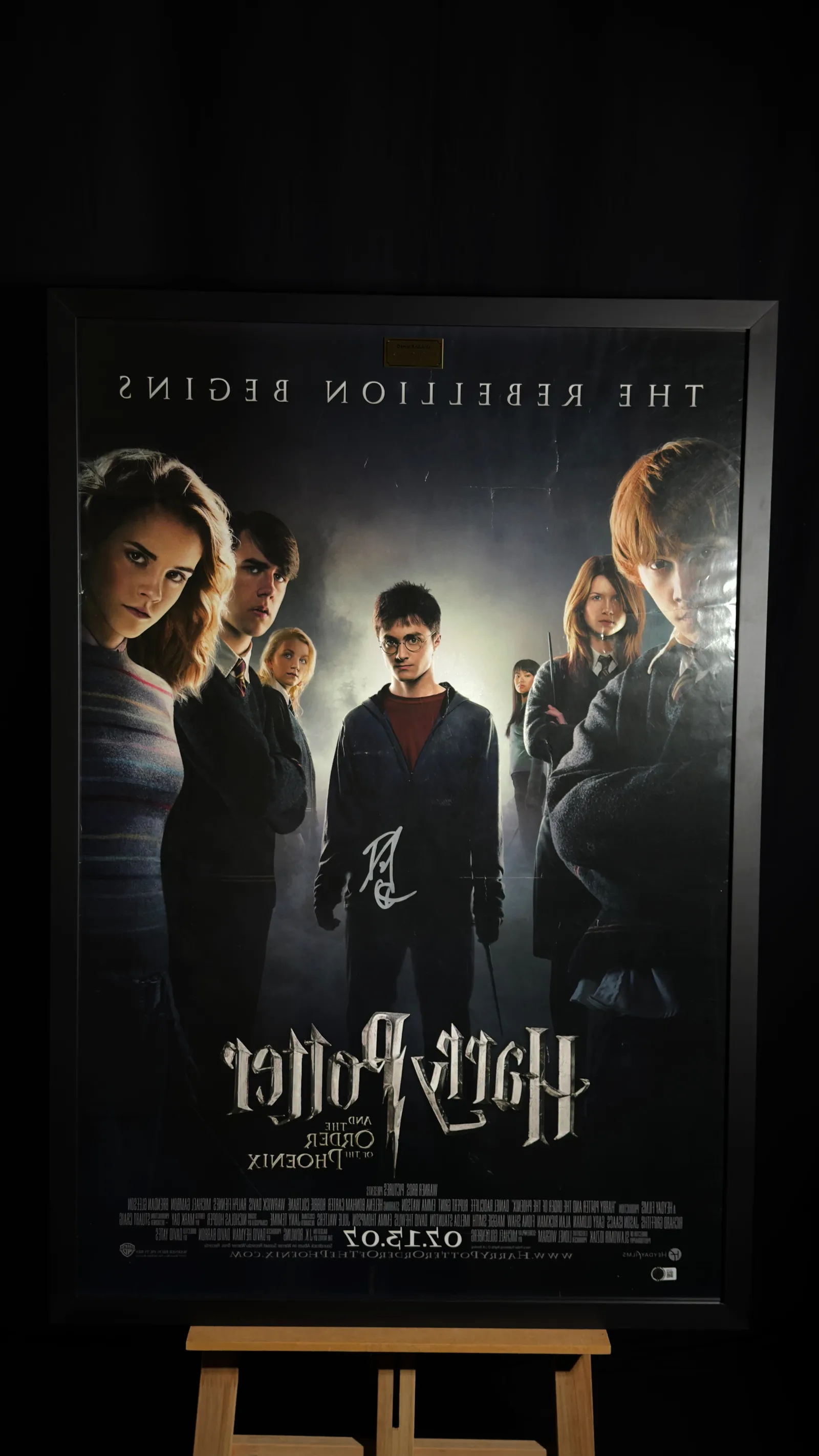 Daniel Radcliffe autógrafo – Pôster Harry Potter and the Order of the Phoenix, Daniel Radcliffe