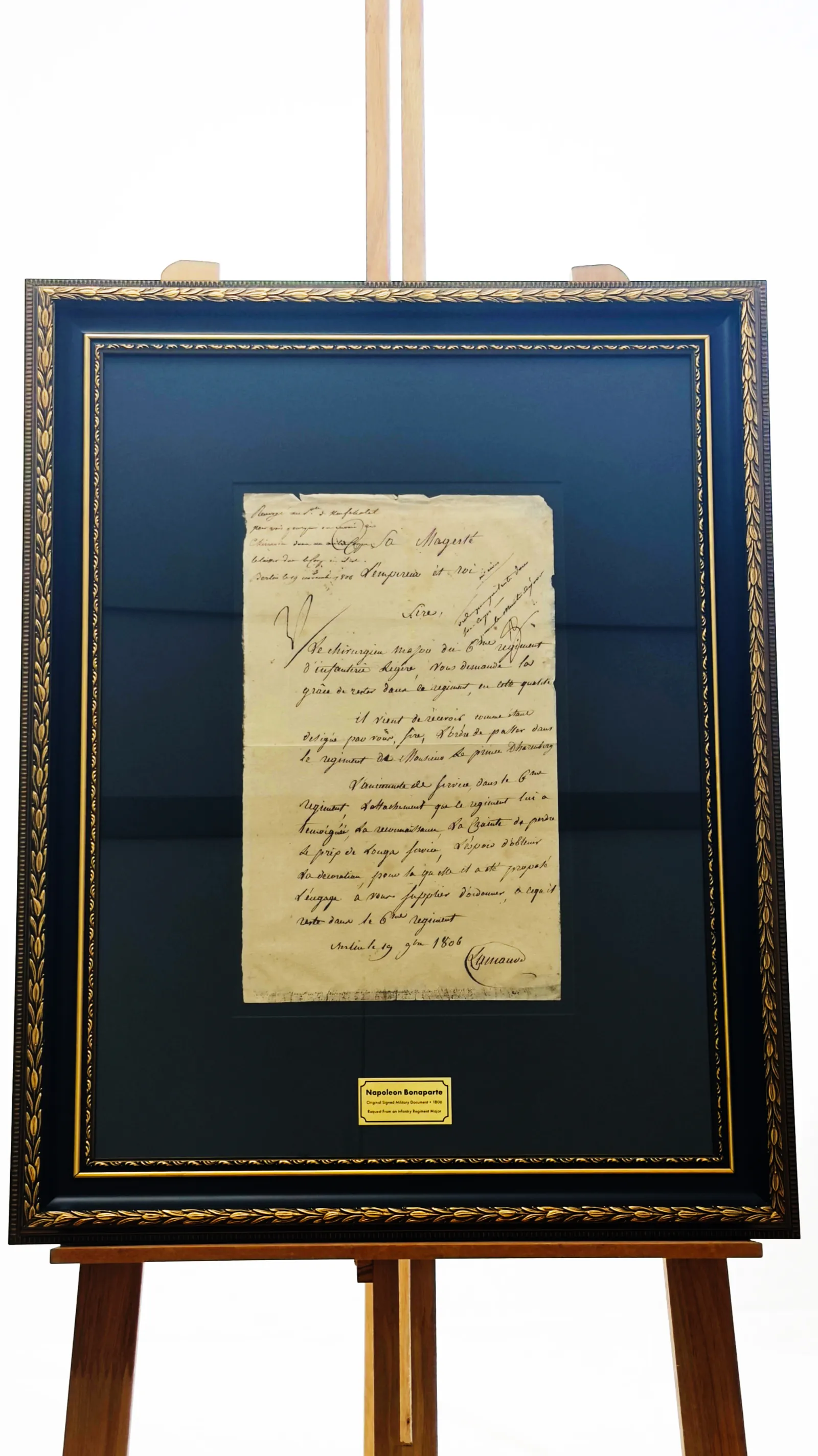 Napoleão Bonaparte autógrafo – Documento militar de 1806, Napoleão Bonaparte