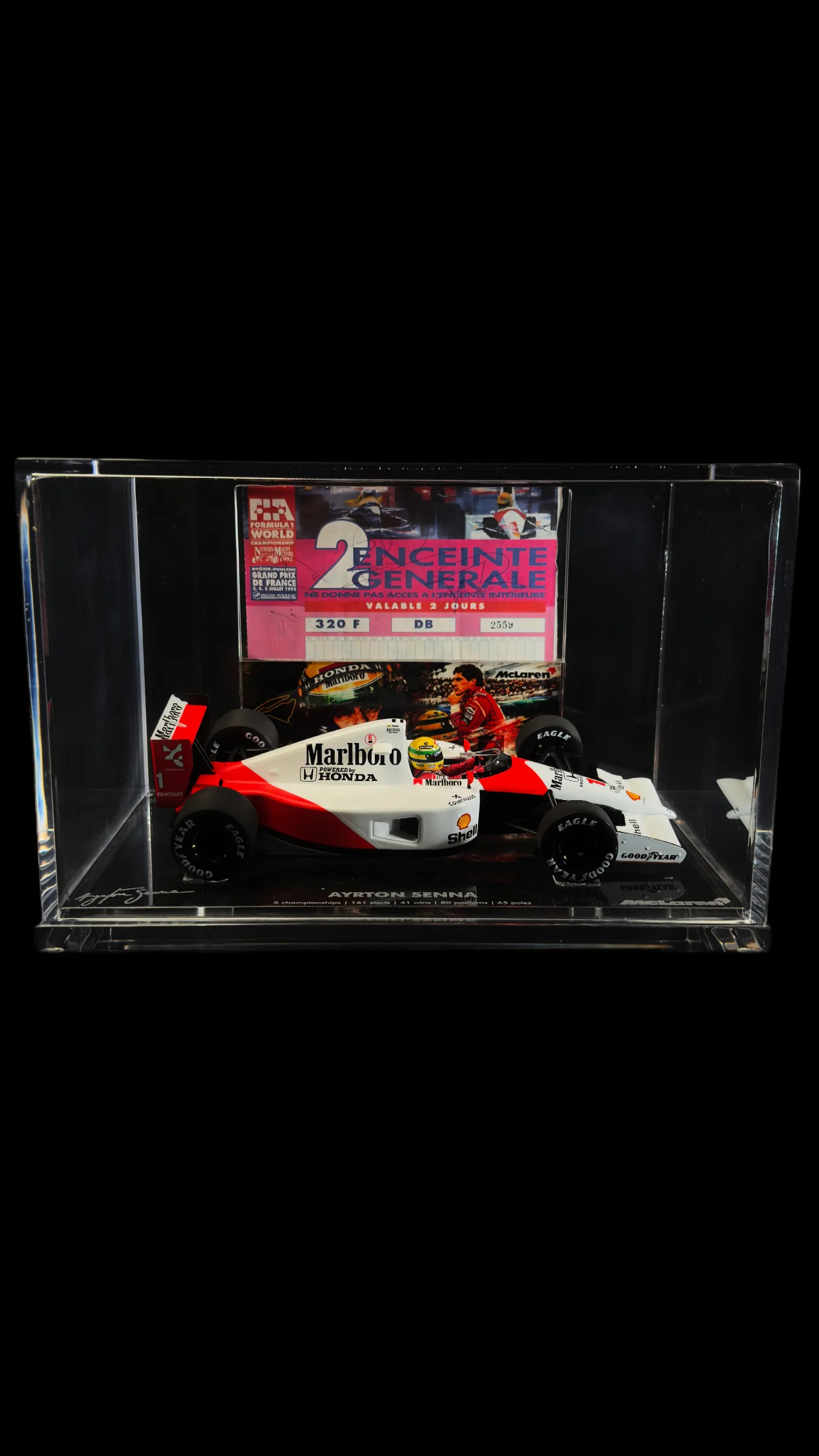 Ayrton Senna autógrafo – ingresso GP da França 1992, Ayrton Senna