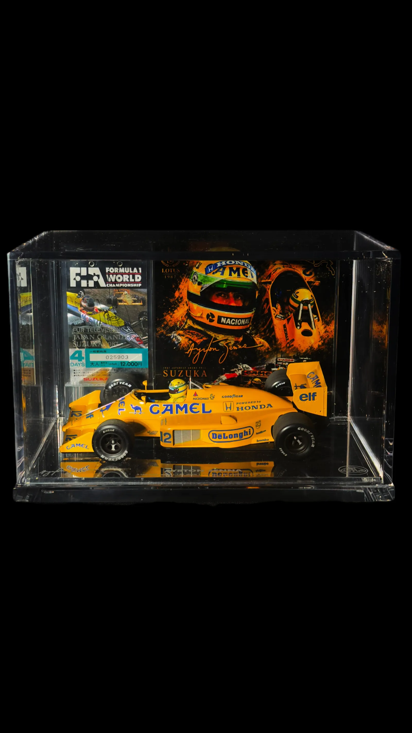 Ayrton Senna autógrafo – ingresso GP do Japão 1987, Ayrton Senna