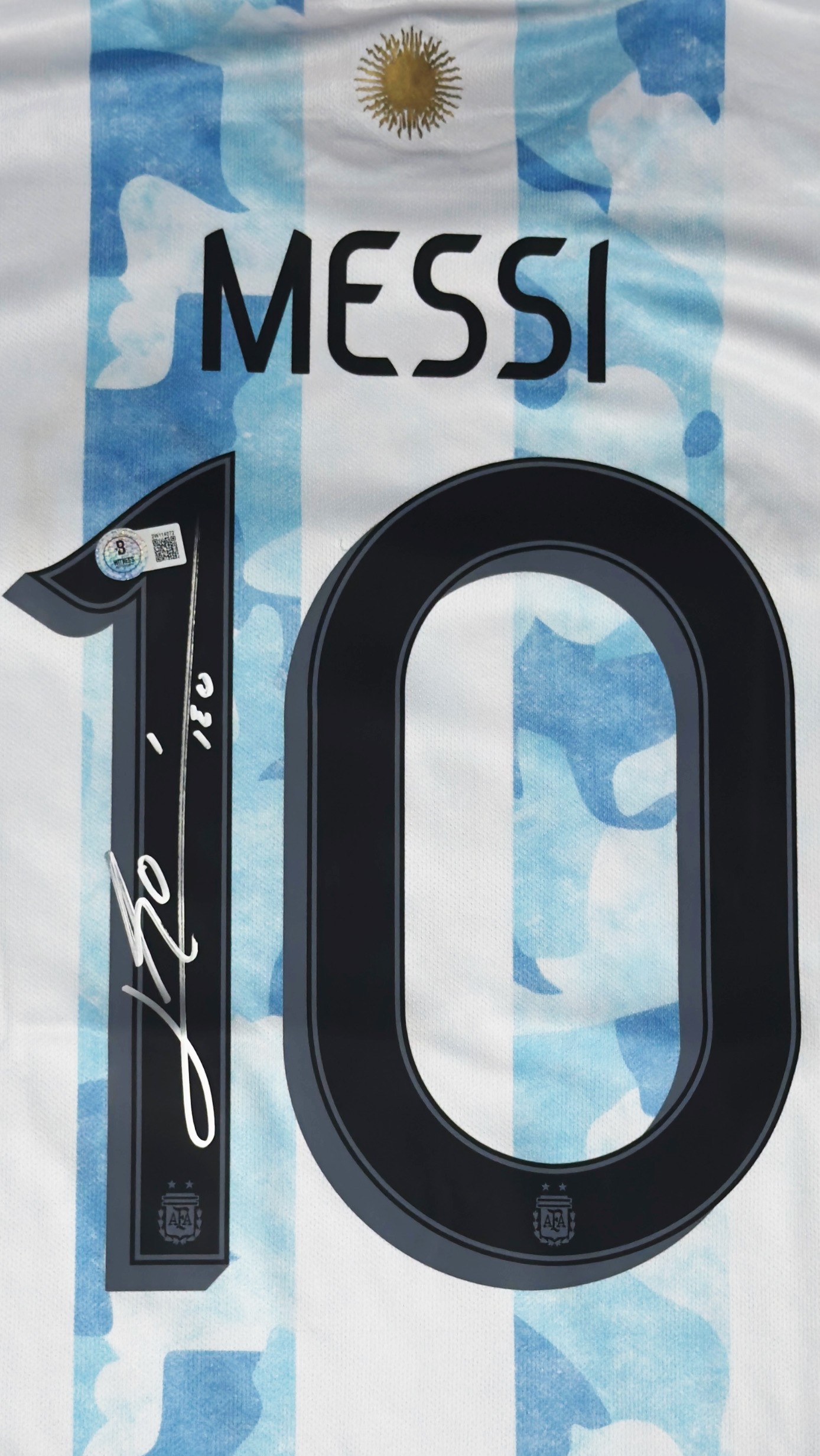 Lionel Messi autógrafo – camisa Argentina Copa América 2021, Lionel Messi