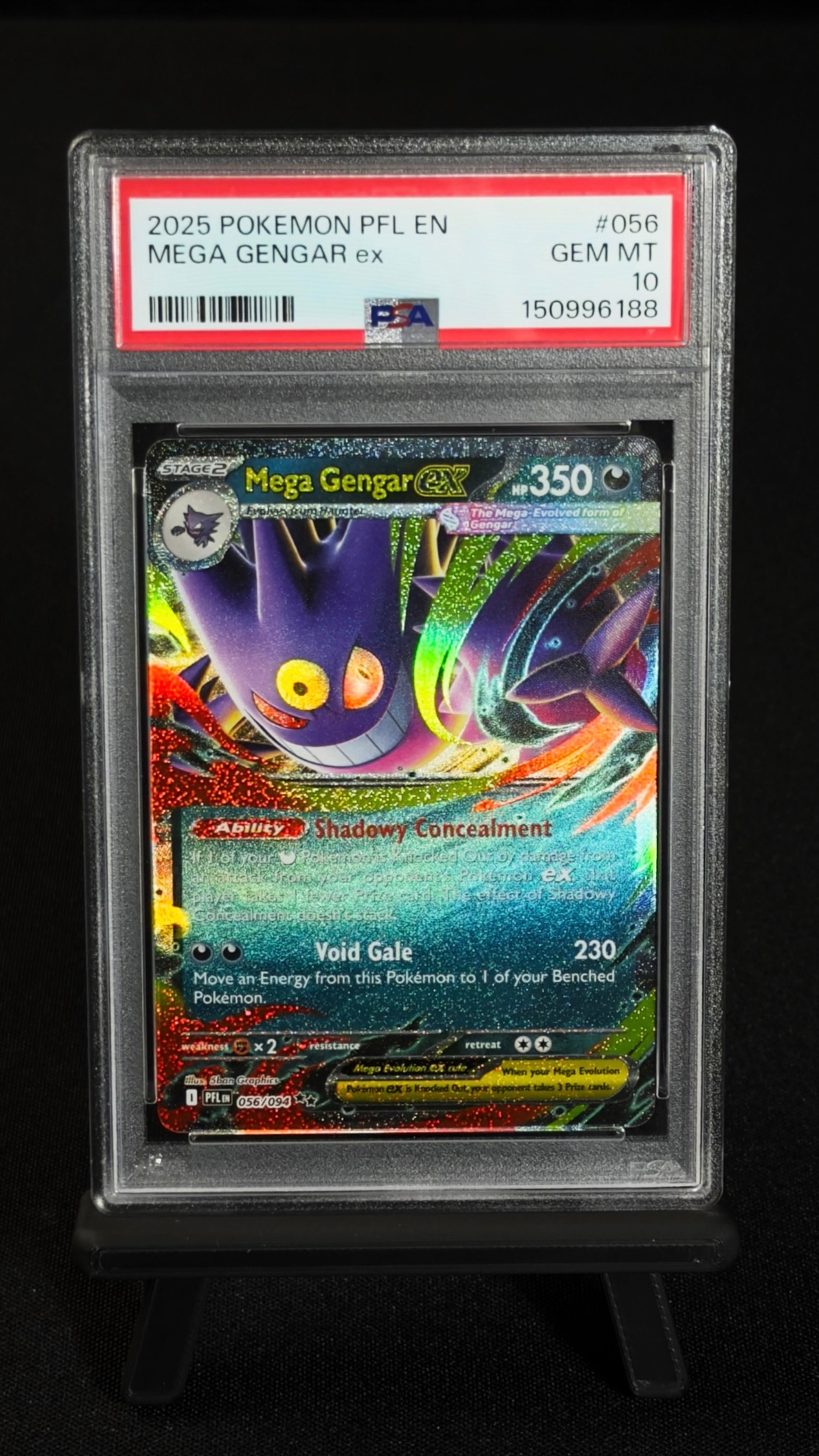 Mega Gengar EX 056/094 – Phantasmal Flames 2025 PSA 10, Mega Gengar