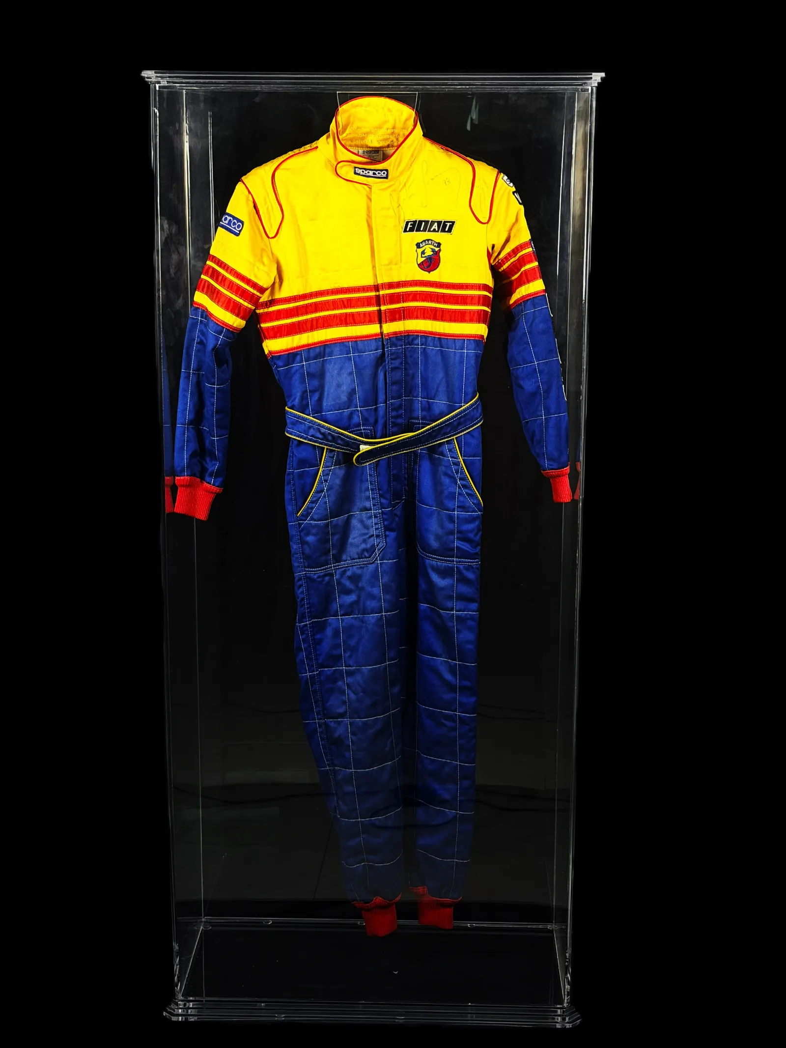 Ayrton Senna autógrafo – macacão Fiat Abarth, Ayrton Senna