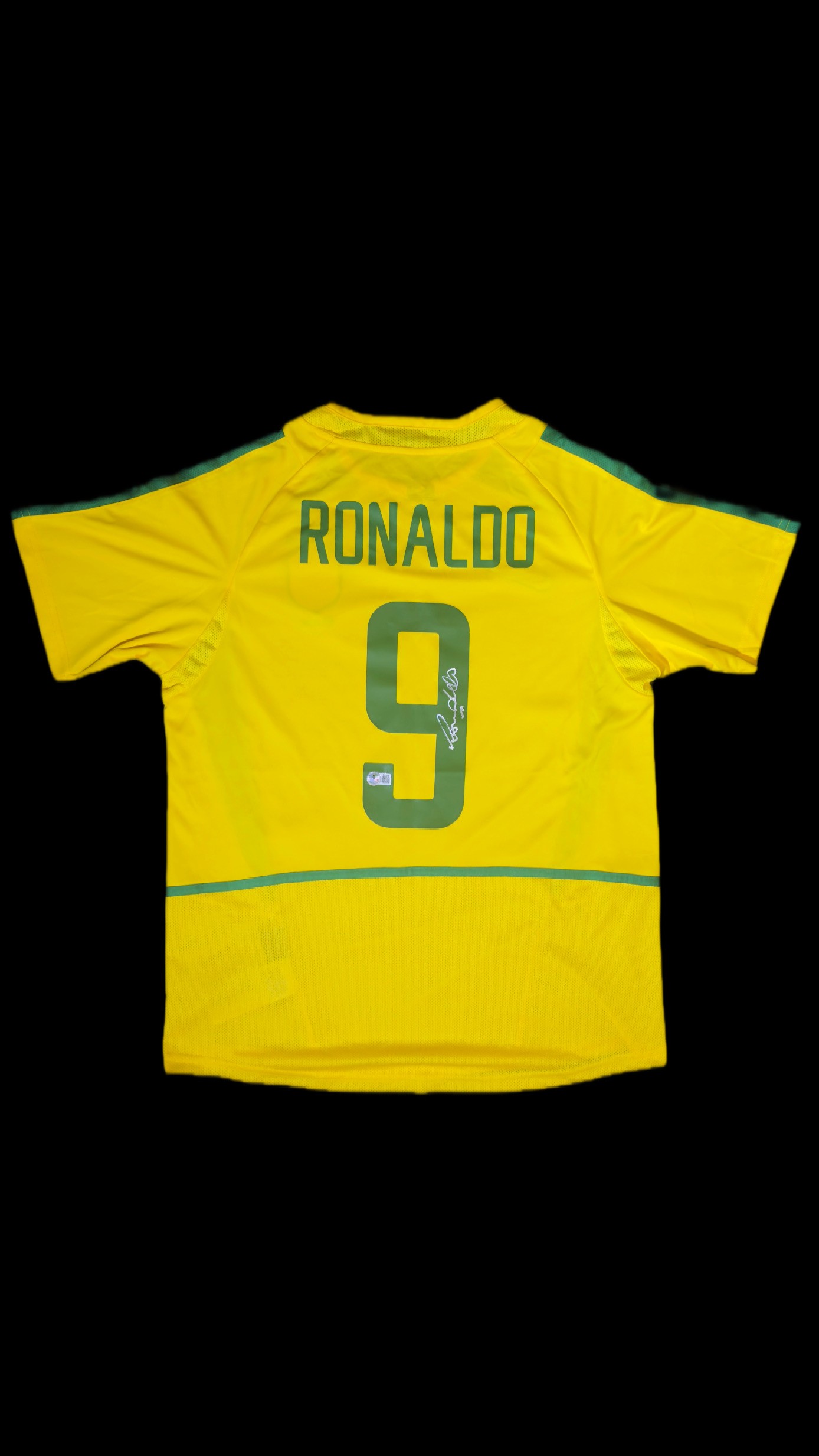Ronaldo Fenômeno autógrafo – camisa Brasil 2002, Ronaldo Fenômeno