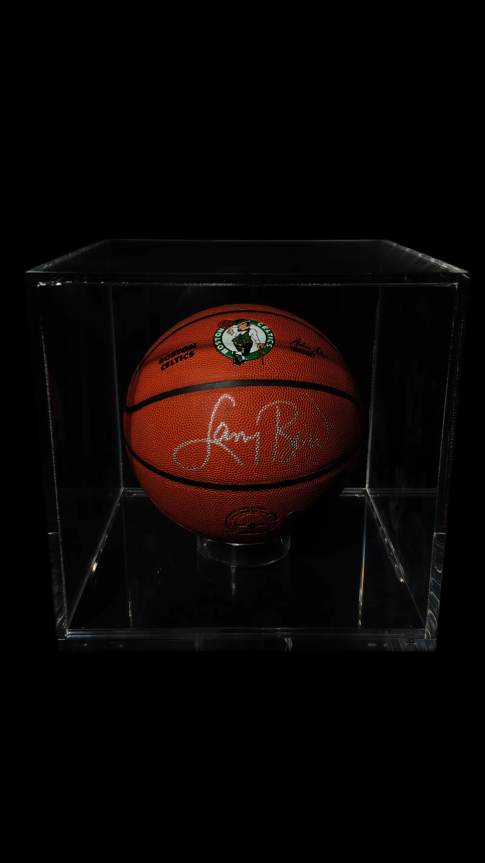Larry Bird autógrafo – bola Boston Celtics, Larry Bird
