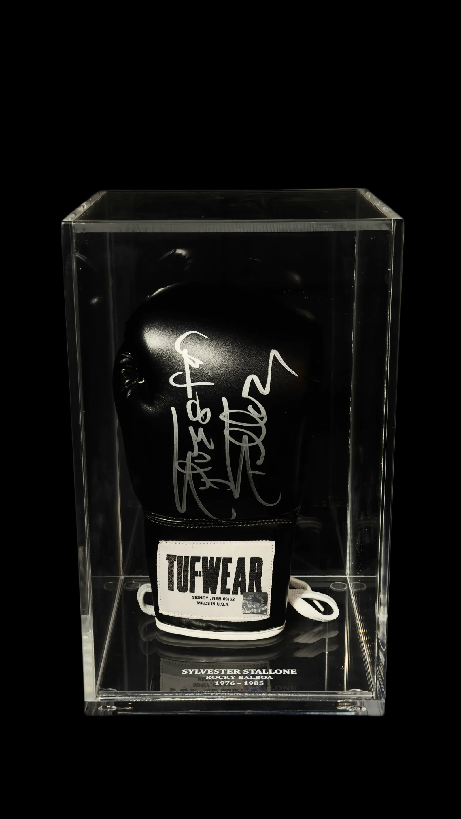 Sylvester Stallone autógrafo – luva Tuf Wear, Sylvester Stallone