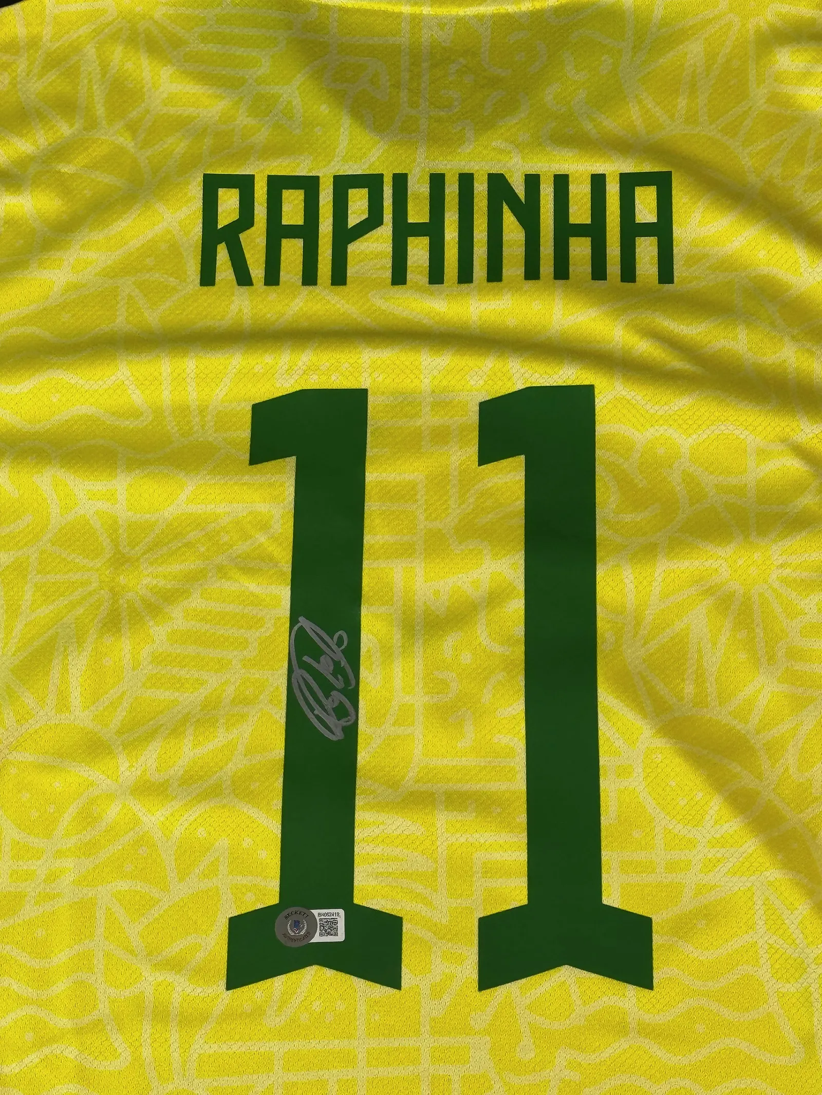 Raphinha autógrafo – camisa amarela da Seleção Brasileira, Raphinha