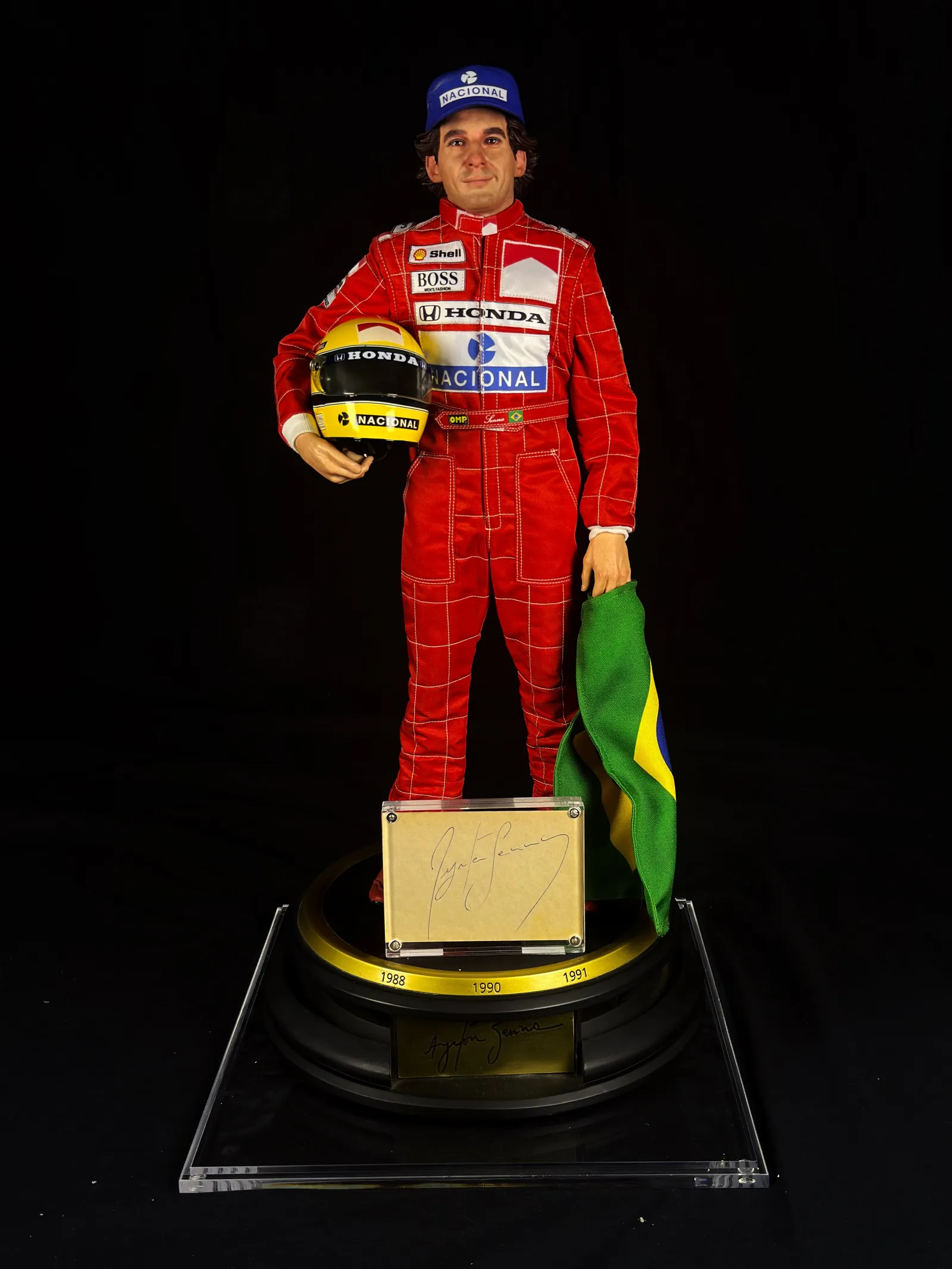Ayrton Senna – miniatura 1/4 com autógrafo original, Ayrton Senna