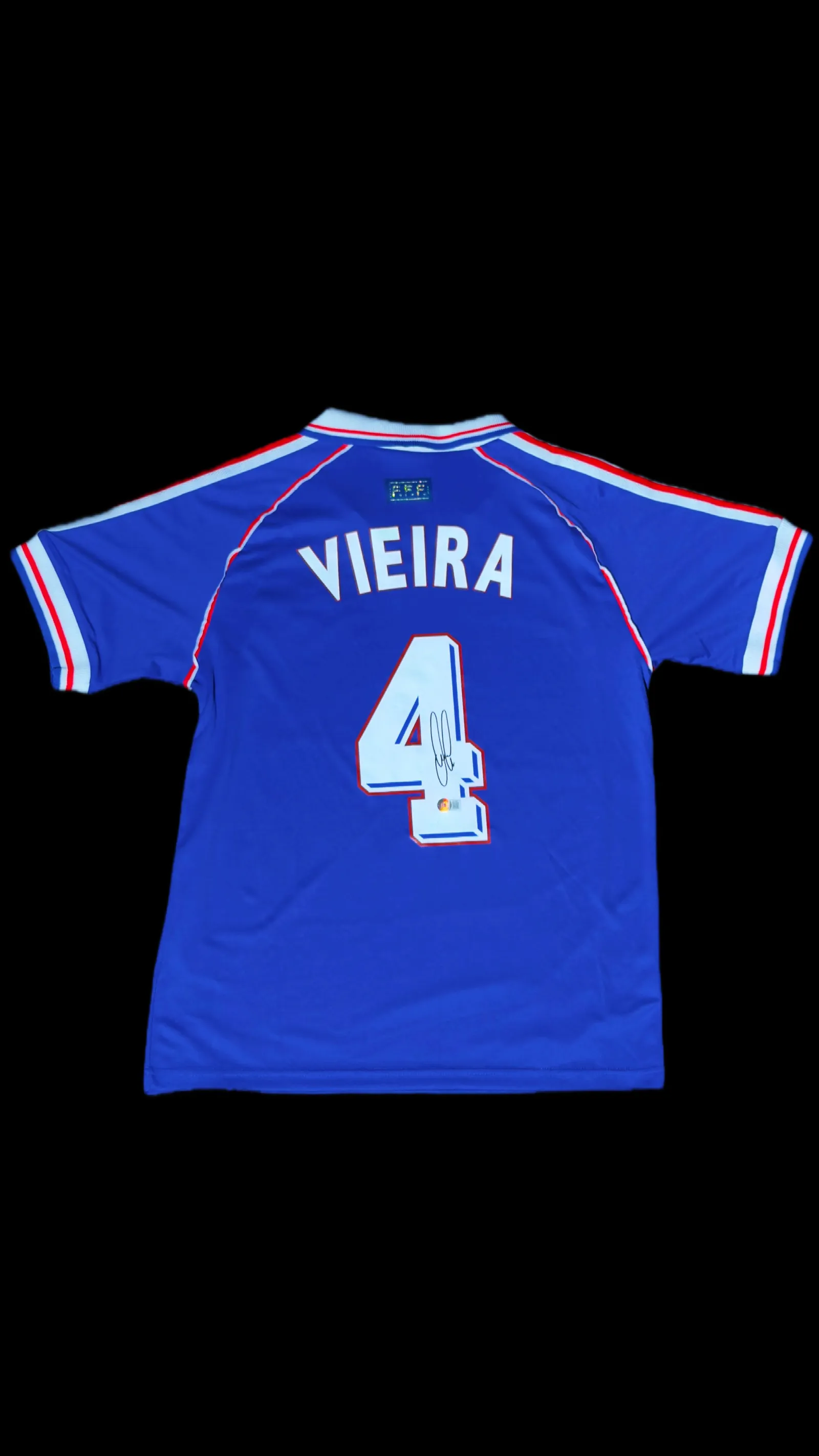 Patrick Vieira autógrafo – camisa França 1998, Patrick Vieira