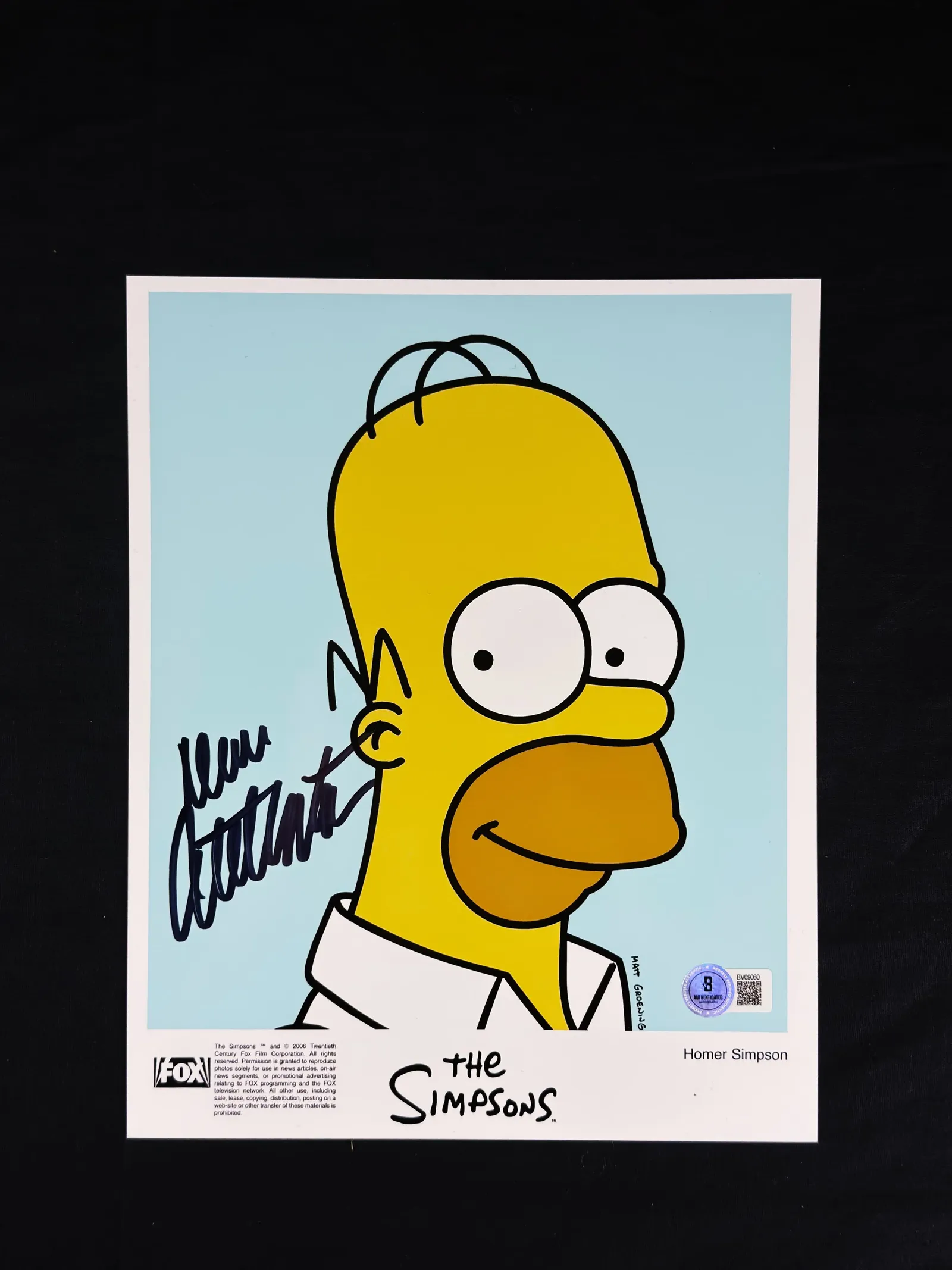 Dan Castellaneta autógrafo – pôster enquadrado "The Simpsons", Dan Castellaneta