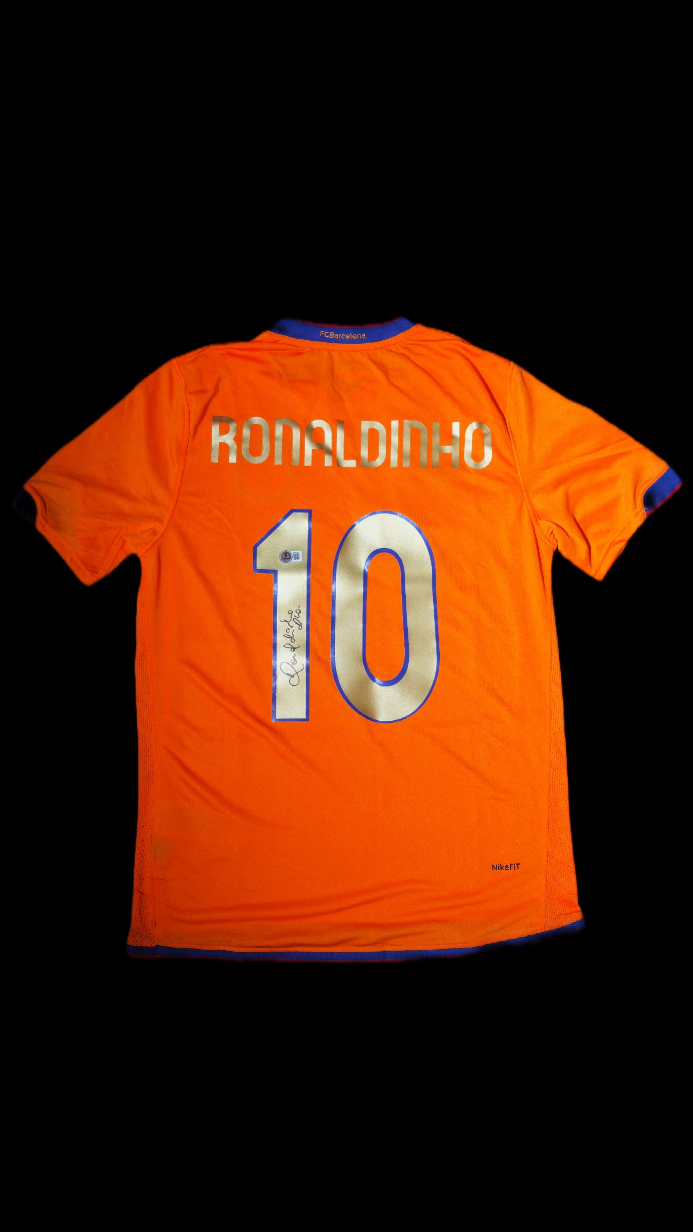 Ronaldinho Gaúcho autógrafo – camisa Barcelona, Ronaldinho Gaúcho