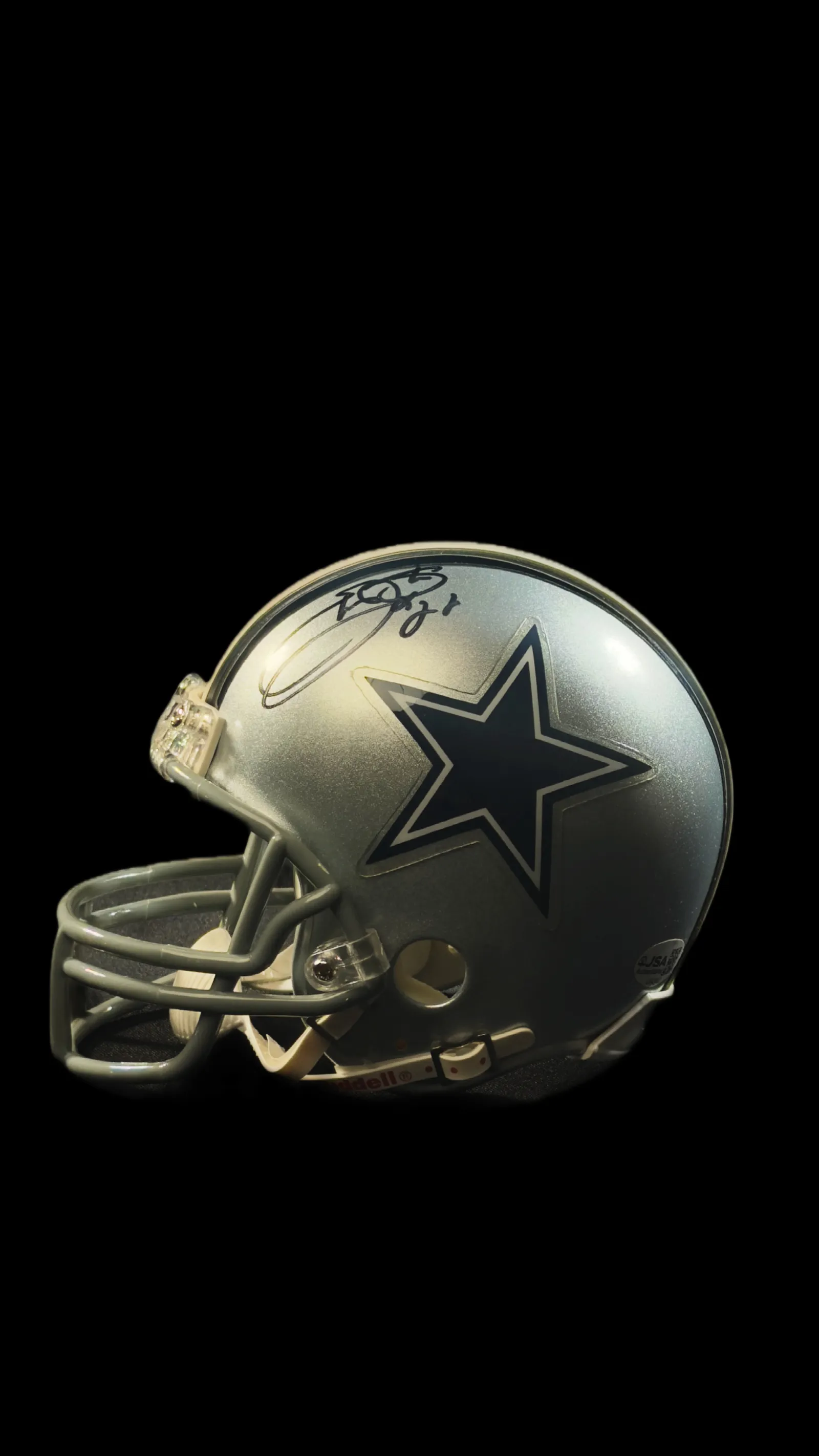Emmitt Smith autógrafo – Mini capacete Dallas Cowboys, Emmitt Smith